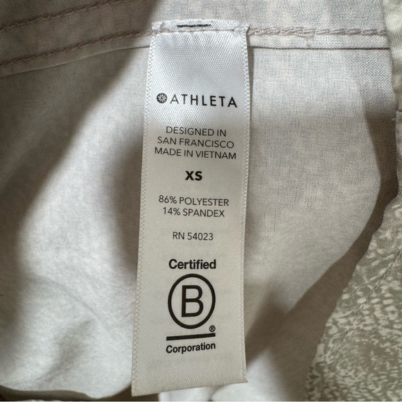Athleta Grey White Zuma Printed Collared Shirtdress Women's XS Athletic - Picture 10 of 16